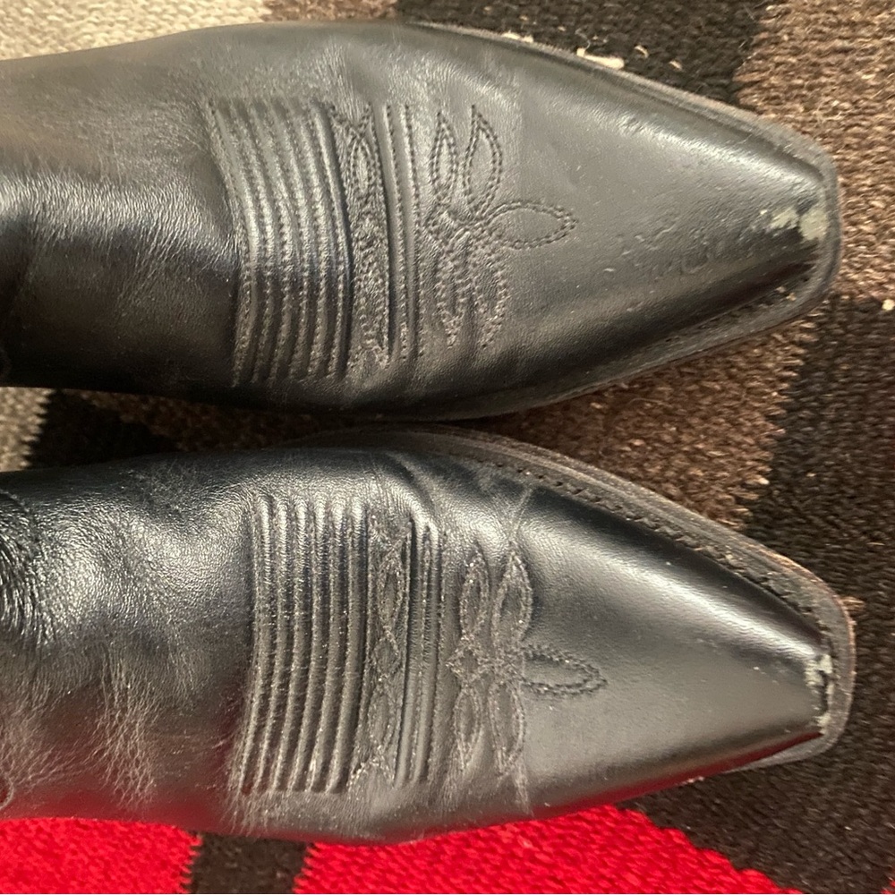 Black Leather Western Boots